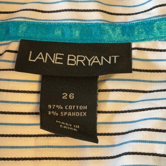 Lane Bryant Blue and White Striped Button Down Shirt - Picture 6 of 7